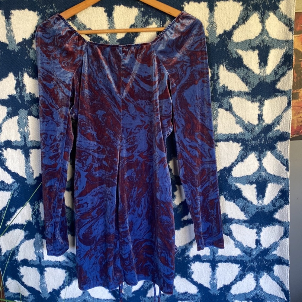 Wild fable purple marble scrunch velvet dress - Picture 13 of 16